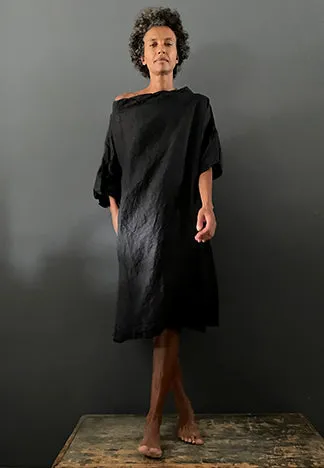 BOAT NECK DRESS LINEN